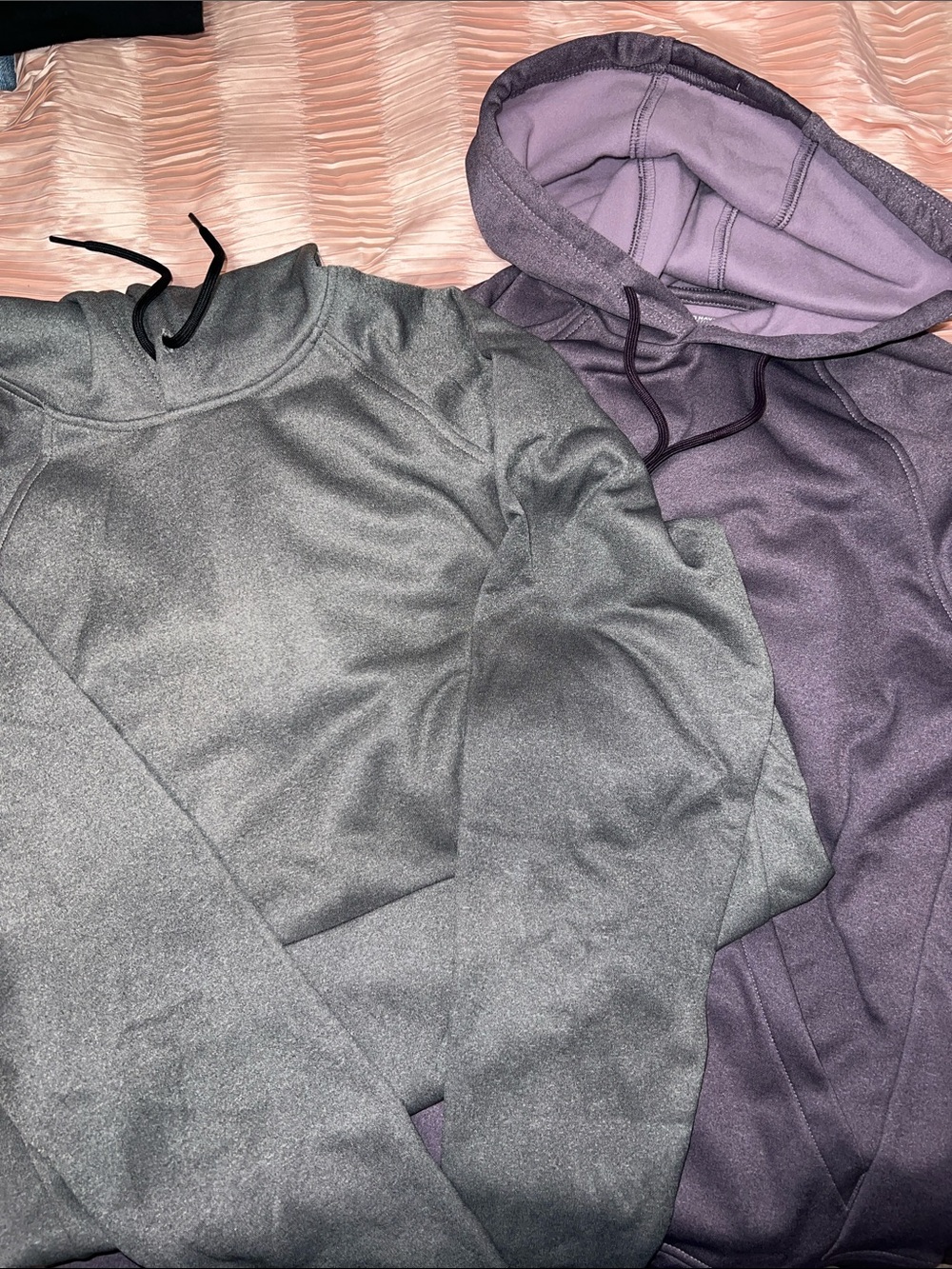 Old Navy Men's Gray and Purple Zip-Up Hoodies Duo